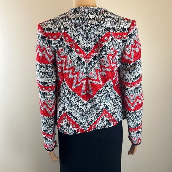 IRO Kroe Red and Black Aztec Tapestry Open Jacket - Picture 6 of 7